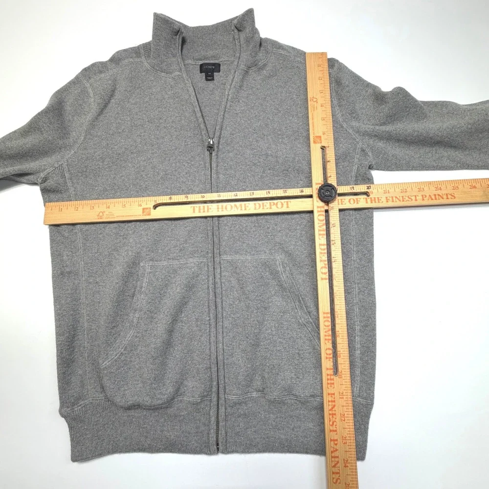 J.Crew Men's Cotton-Cashmere Zip Sweater –‎ Gray – Size M